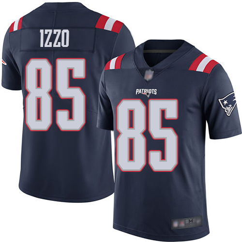 New England Patriots Football #85 Rush Vapor Untouchable Limited Navy Blue Men Ryan Izzo NFL Jersey->new england patriots->NFL Jersey